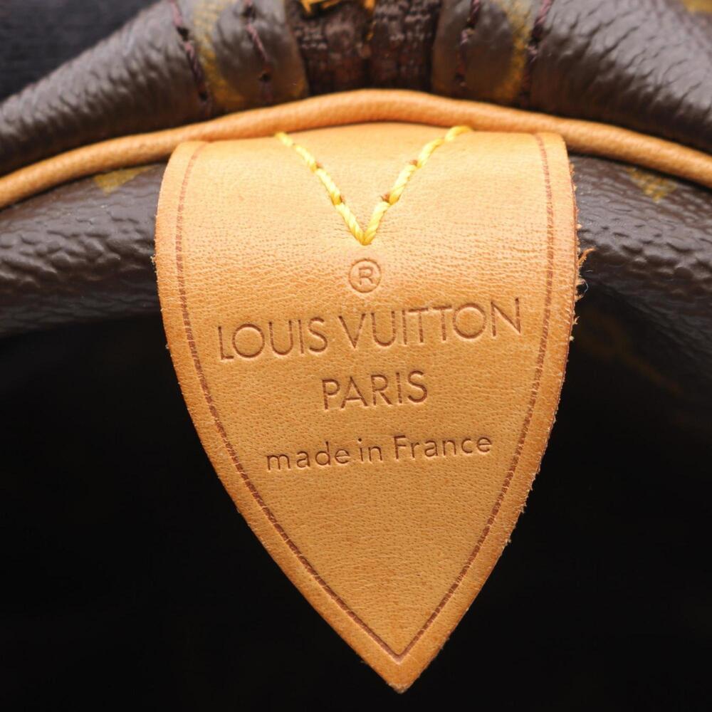 LOUIS VUITTON Authentic Brown Monogram Leather Keepall 55 Boston Bag - Picture 4 of 12